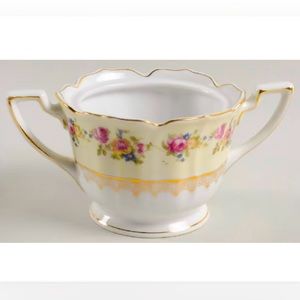 Vintage 1950’s Hostess Gold Castle Sugar Bowl Occupied Japan